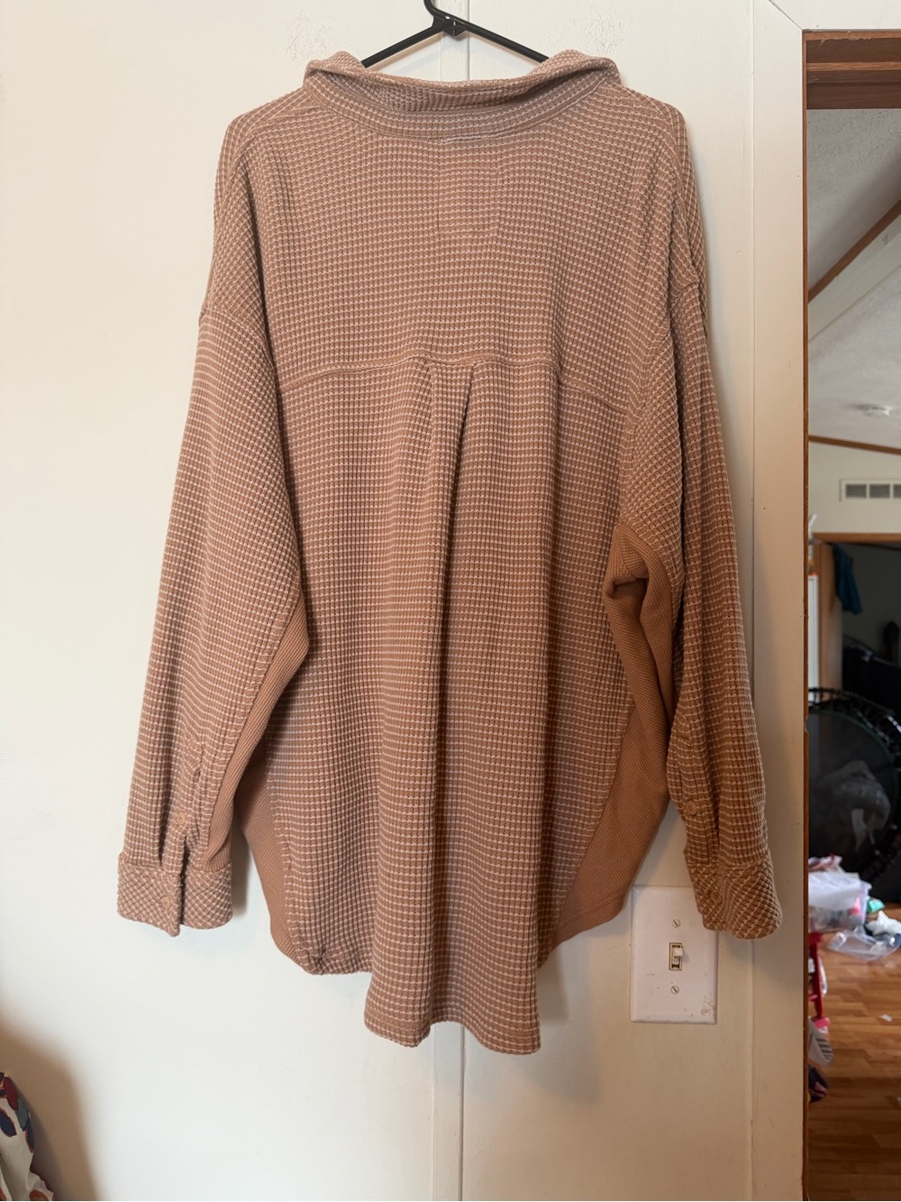 aerie Lumber Jane Button Down Shirt in Camel Brown Size Large Oversized Fall - Picture 5 of 5